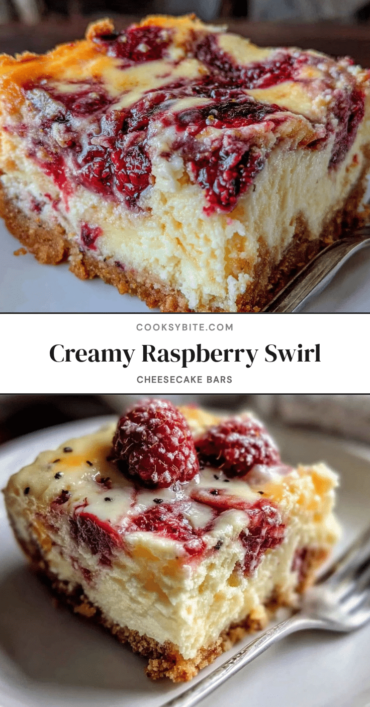 creamy raspberry swirl cheesecake bars recipe