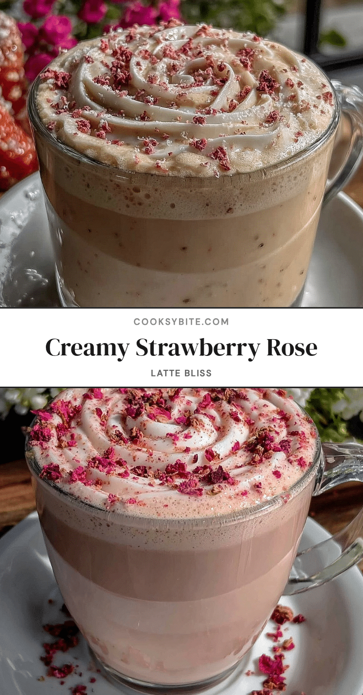 creamy strawberry rose latte recipe