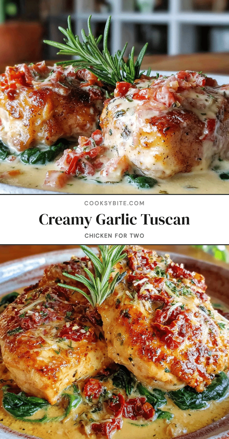 creamy Tuscan chicken for two recipe