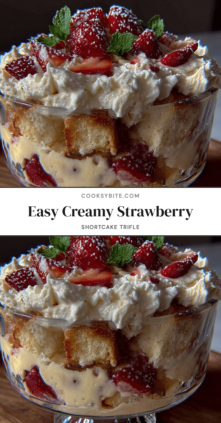 easy creamy strawberry shortcake trifle recipe