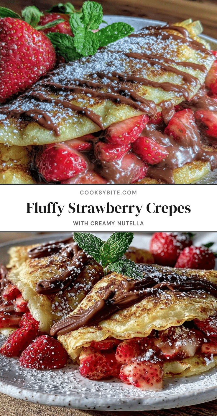 fluffy strawberry crepes with creamy Nutella recipe