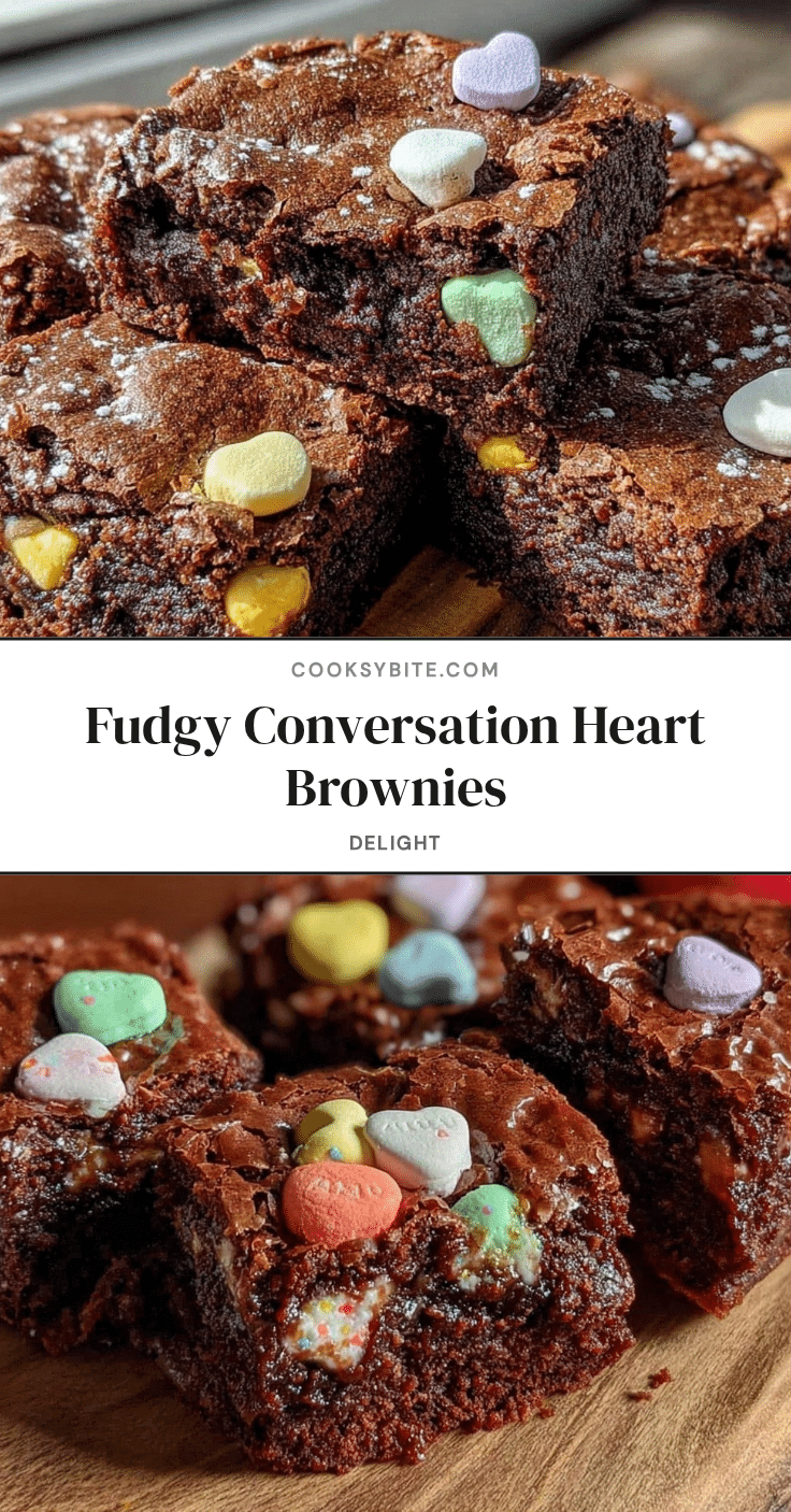 fudgy conversation heart brownies recipe