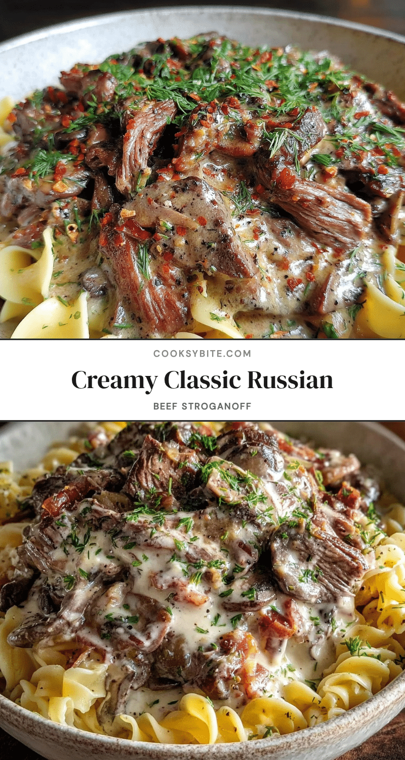 creamy classic Russian beef stroganoff recipe