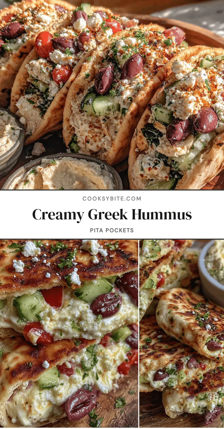 creamy Greek hummus pita pockets recipe