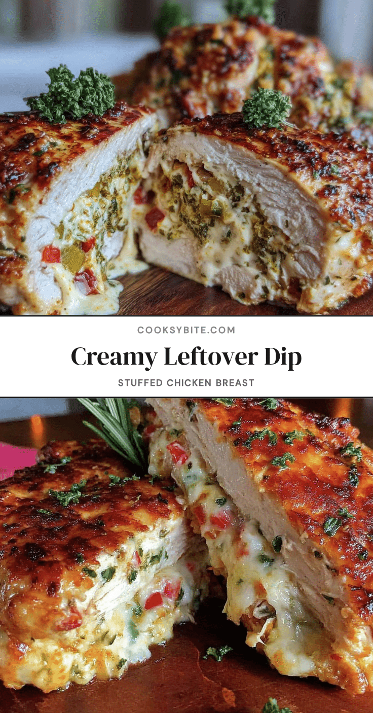creamy leftover dip stuffed chicken breast recipe