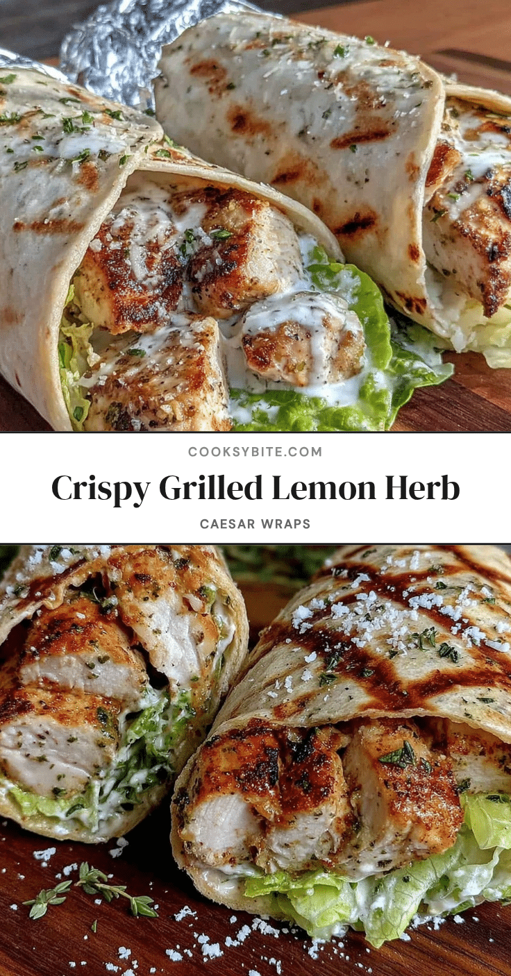 crispy grilled lemon herb chicken caesar wraps recipe
