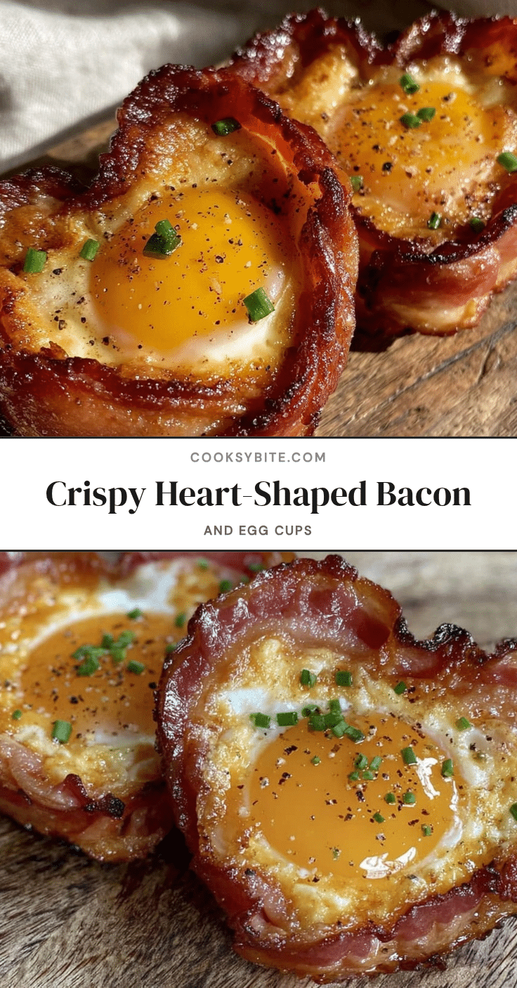 crispy heart-shaped bacon and egg cups recipe