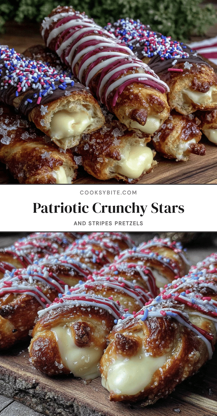 festive crispy stars and stripes pretzel rods recipe