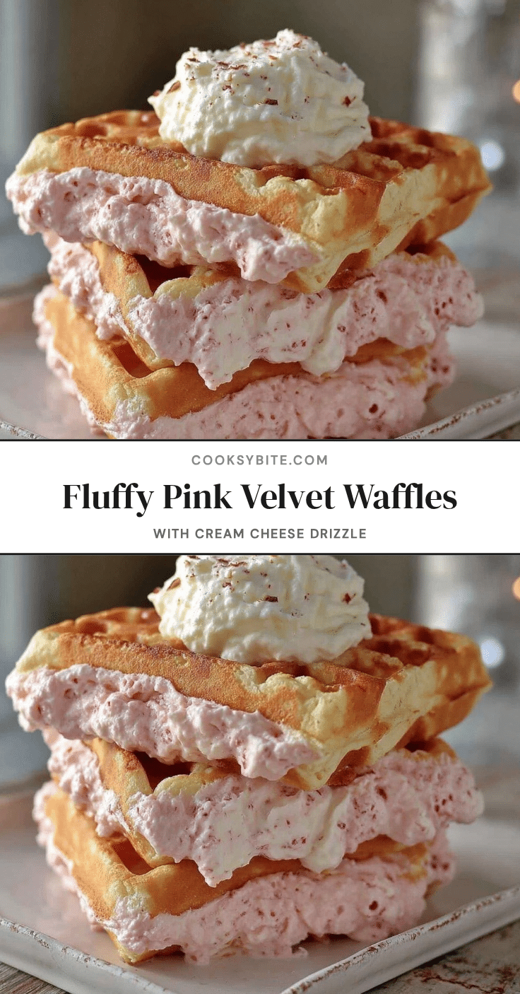 fluffy pink velvet waffles recipe