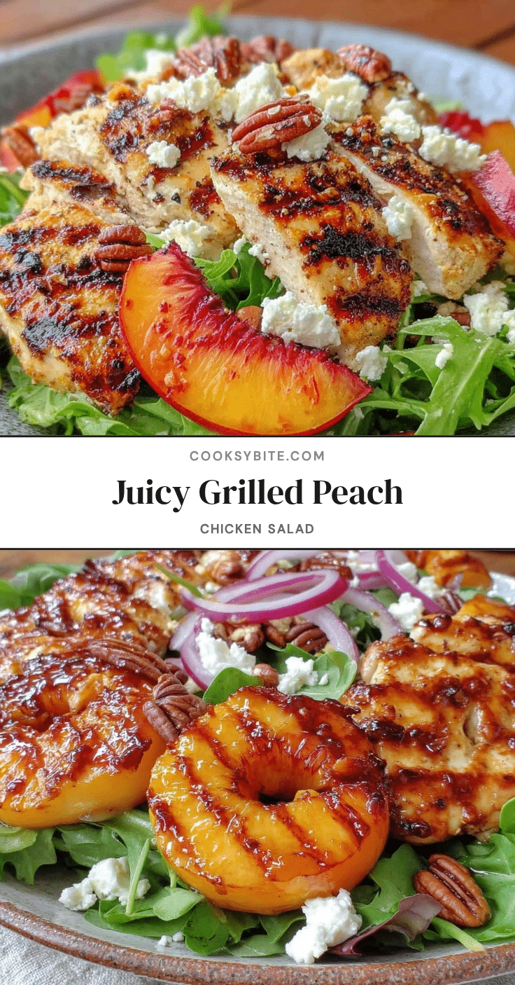fresh grilled peach and chicken salad recipe