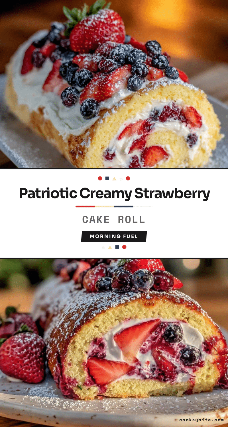 american flag strawberry blueberry cream cake roll recipe