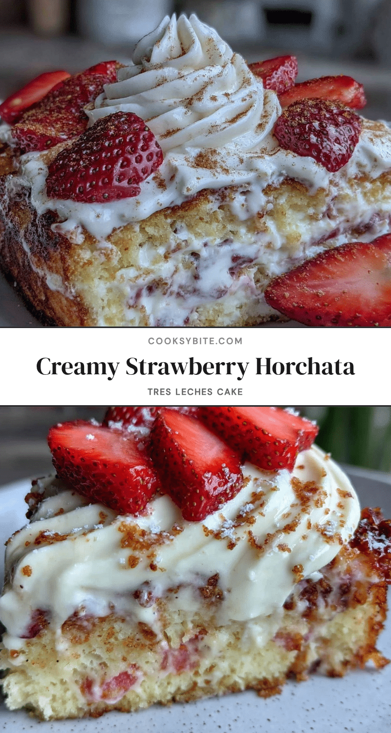 creamy strawberry horchata tres leches cake recipe