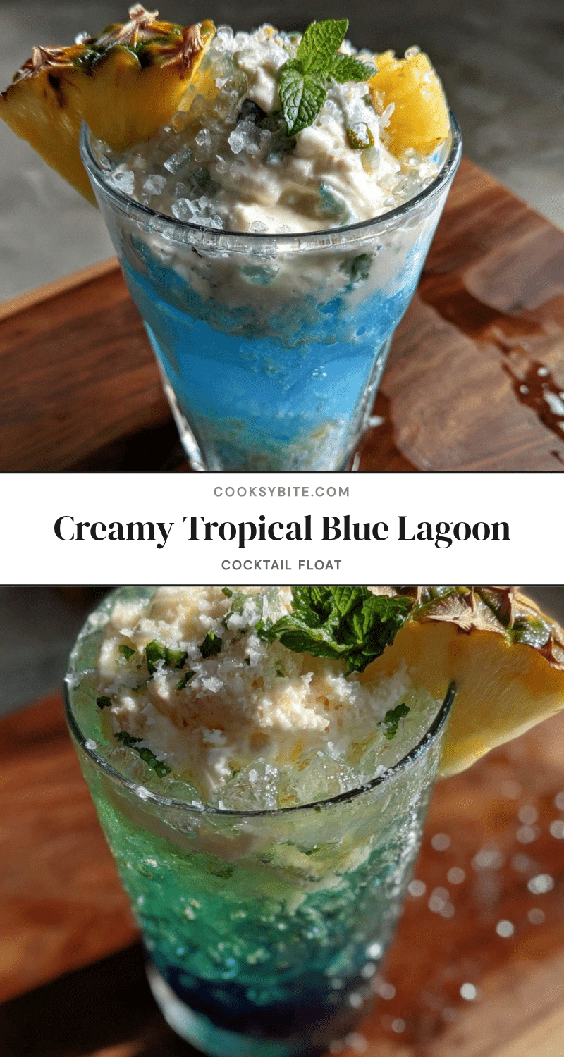 creamy tropical blue lagoon cocktail float recipe