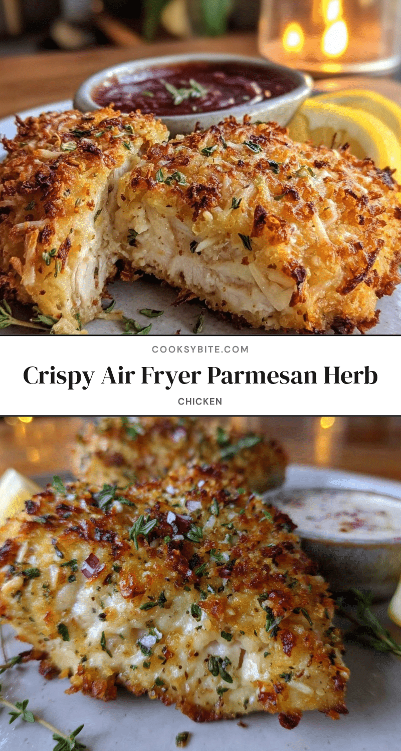 crispy air fryer parmesan herb crusted chicken breast recipe