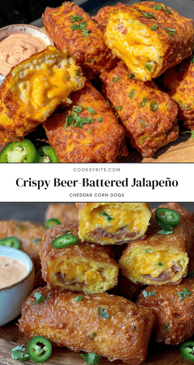 crispy beer-battered jalapeño cheddar corn dogs recipe