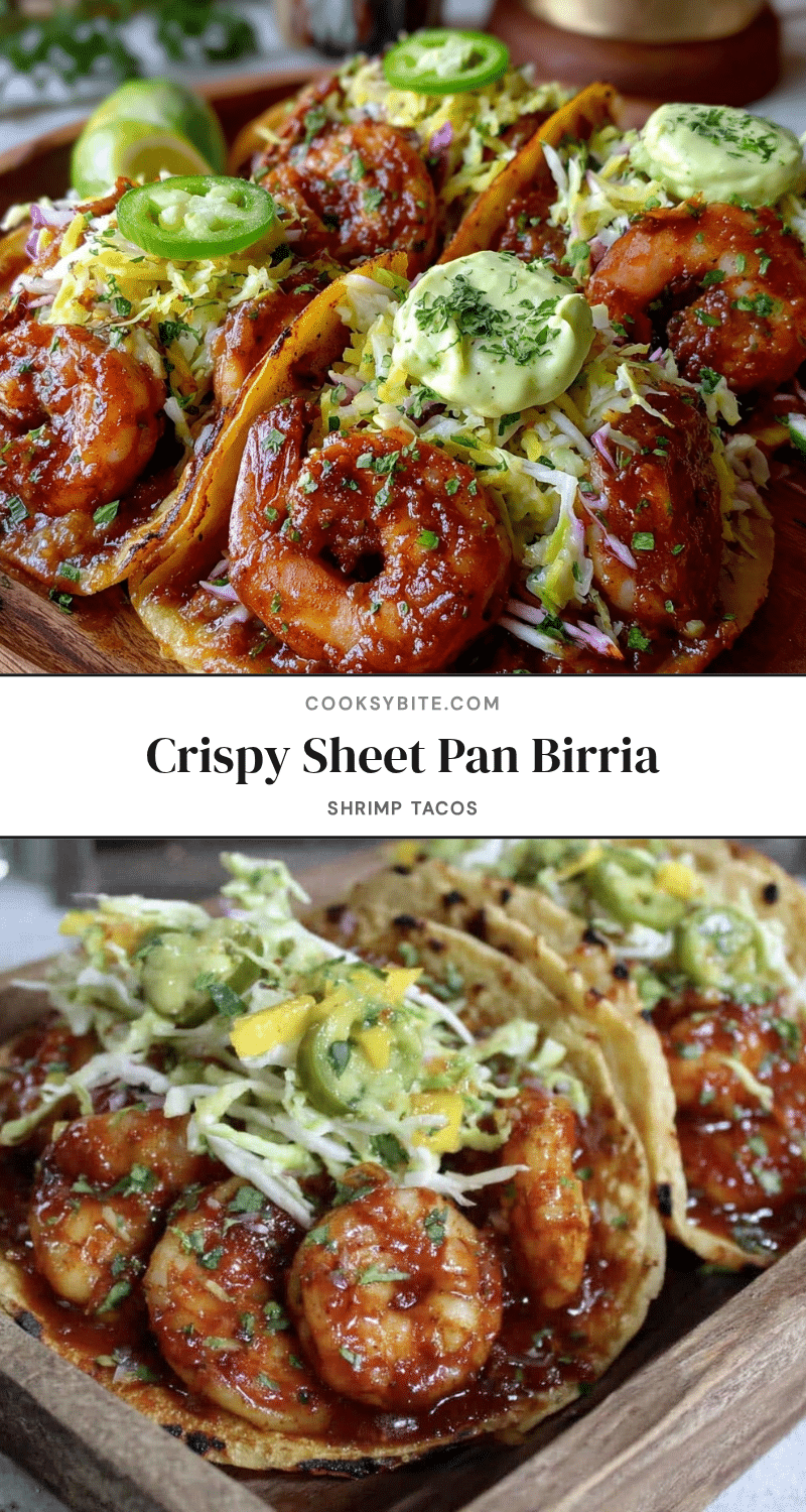 crispy sheet pan birria shrimp tacos recipe