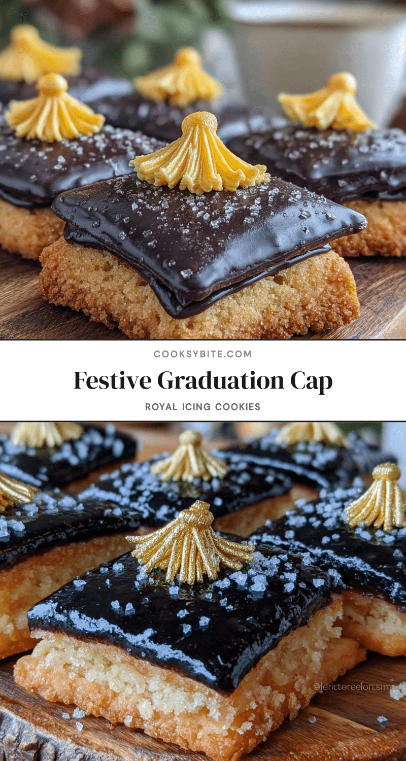 decorated graduation cap royal icing sugar cookies recipe