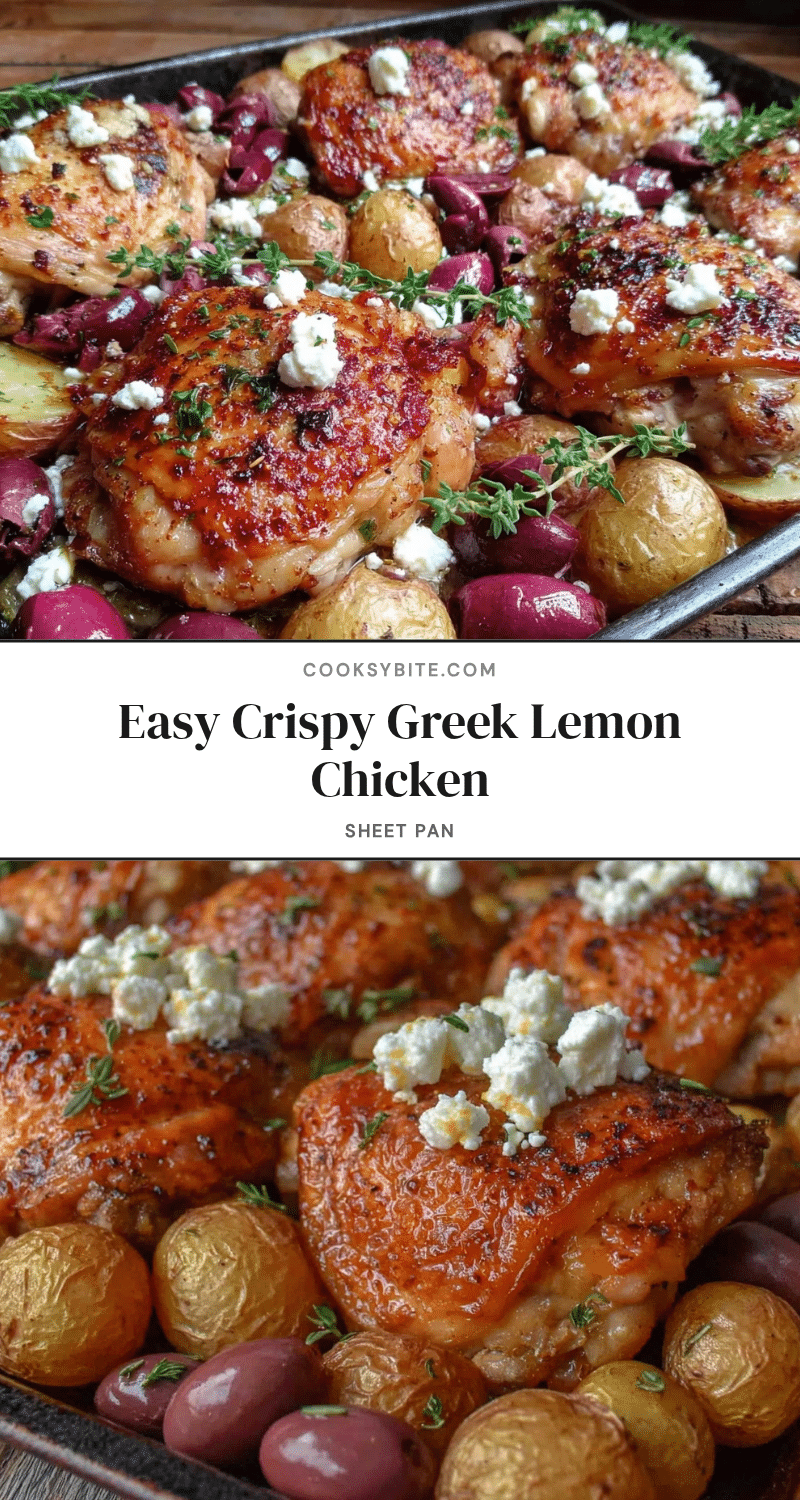 easy crispy greek lemon chicken sheet pan dinner recipe