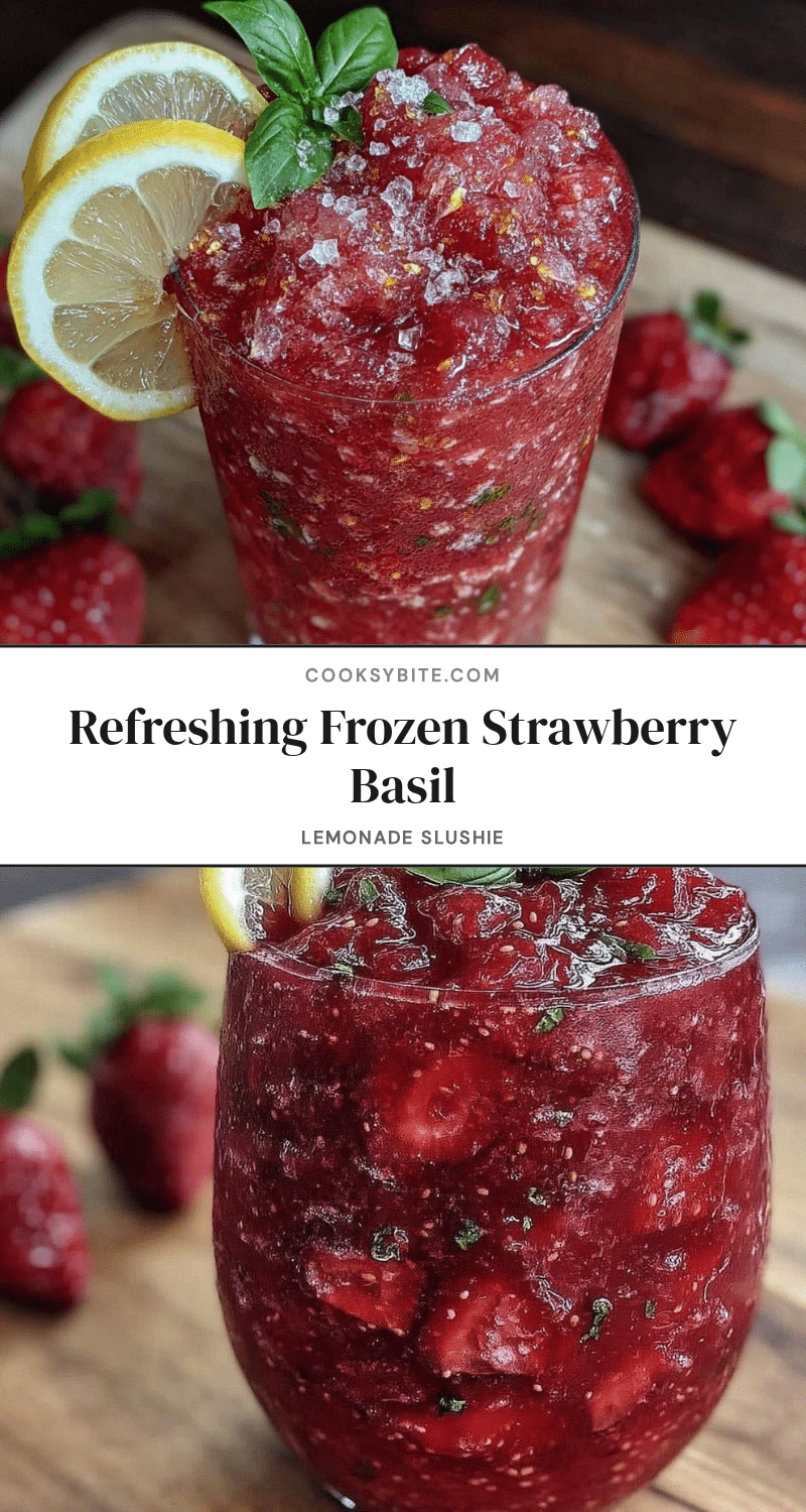 frozen strawberry basil lemonade slushie recipe