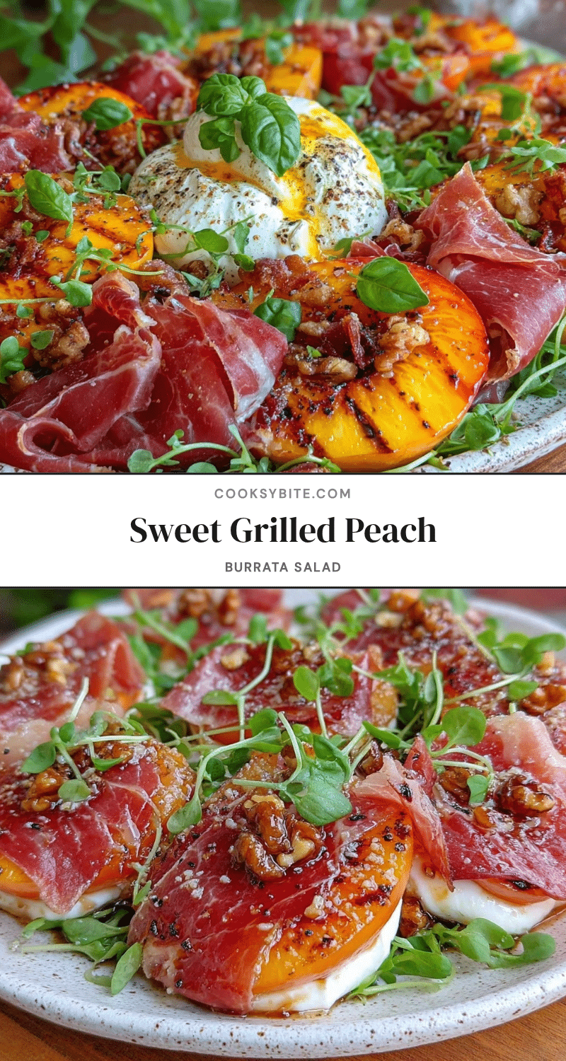 grilled honey peach and burrata salad recipe