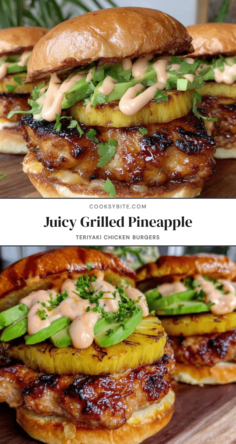 grilled pineapple teriyaki chicken burgers recipe