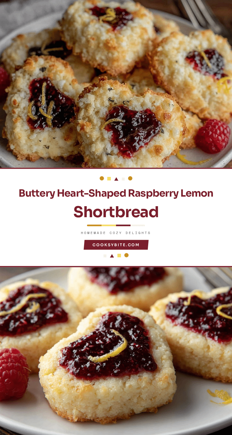 heart-shaped raspberry lemon shortbread cookies recipe