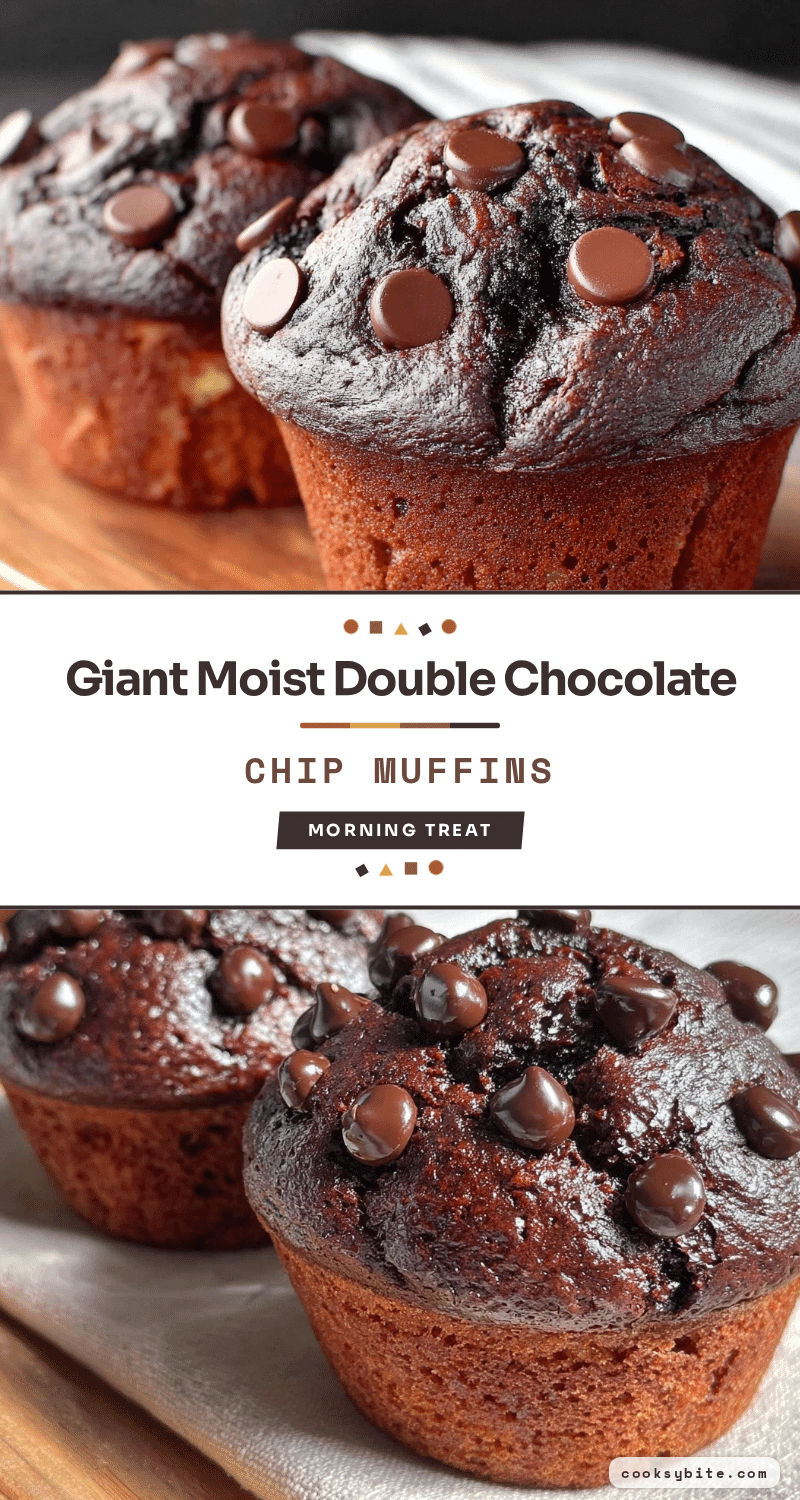 moist giant bakery-style double chocolate chip muffins recipe