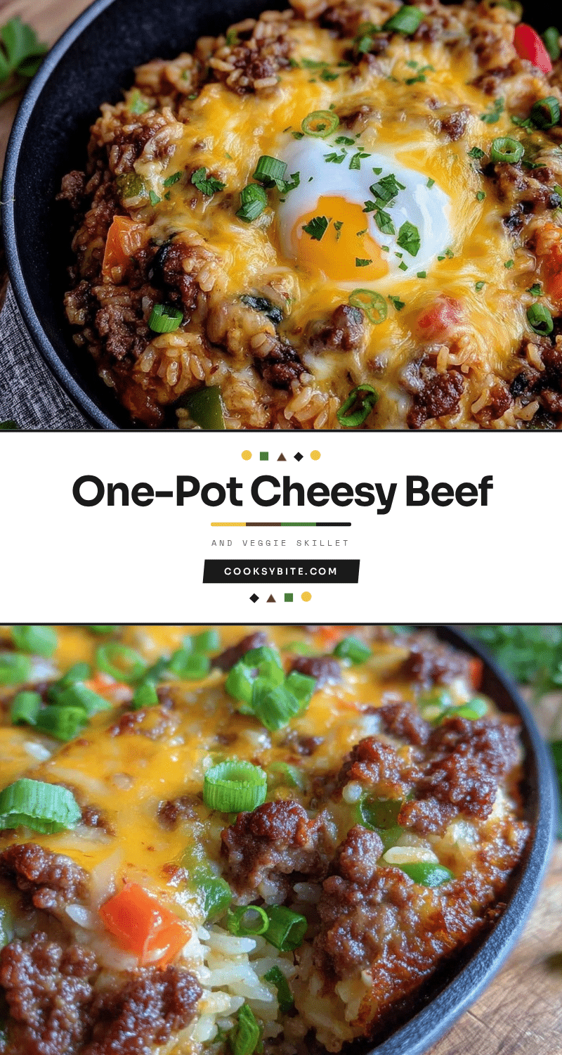 one-pot cheesy beef and rice skillet recipe