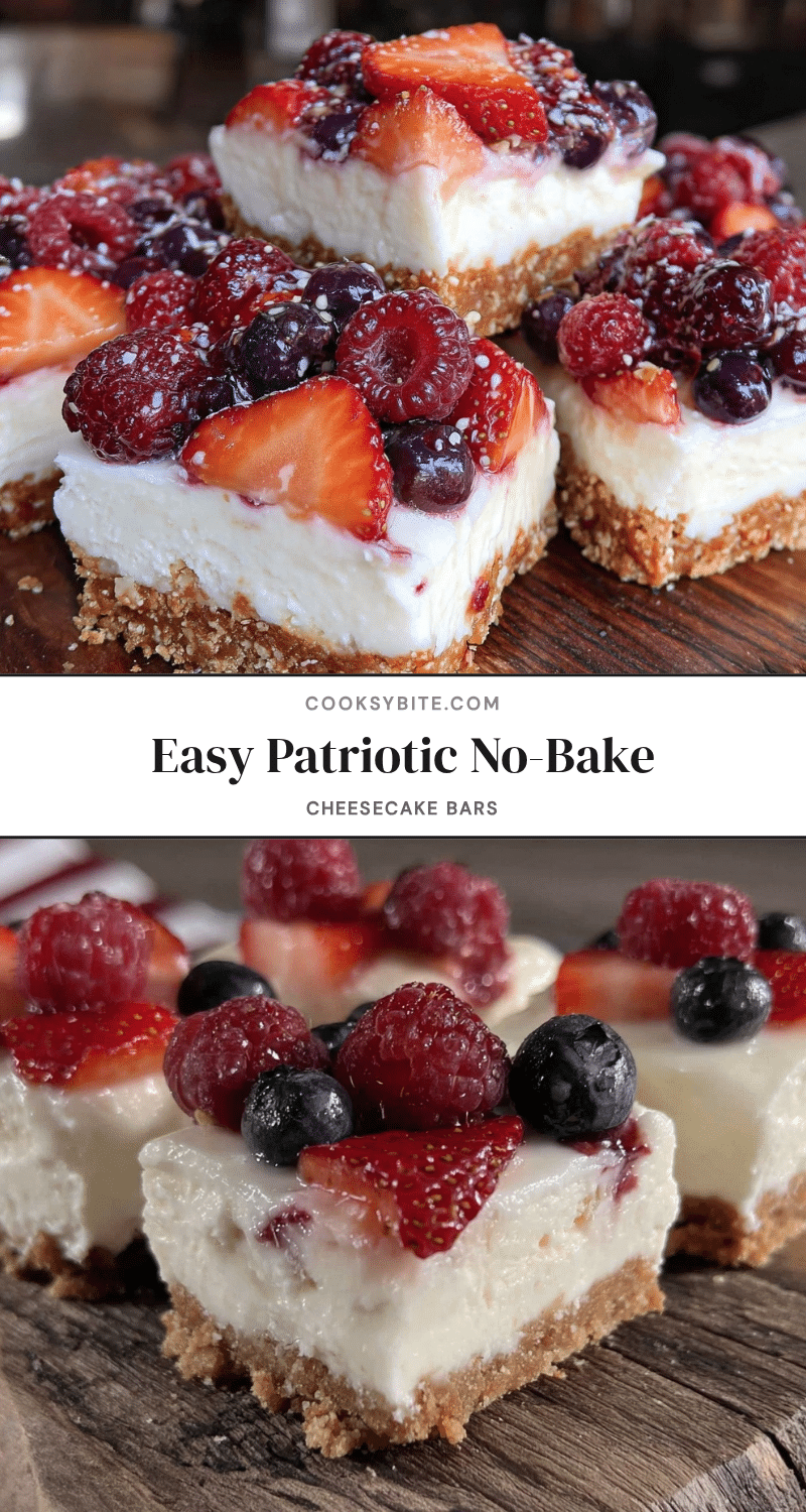 patriotic no-bake cheesecake bars recipe