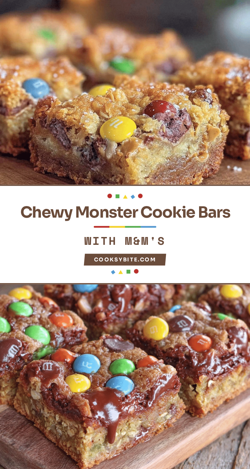 chewy monster cookie bars recipe