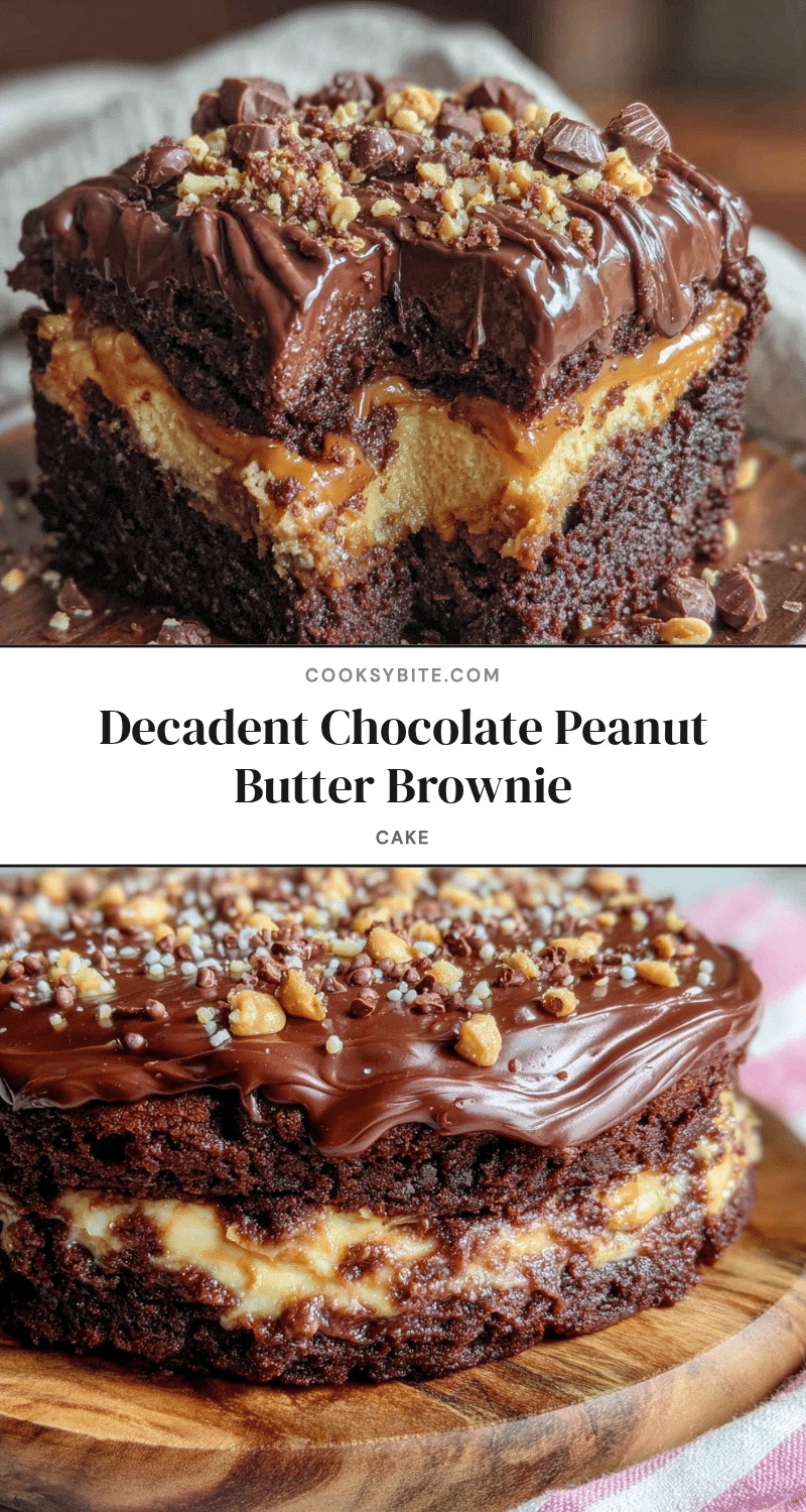 chocolate peanut butter brownie cake recipe