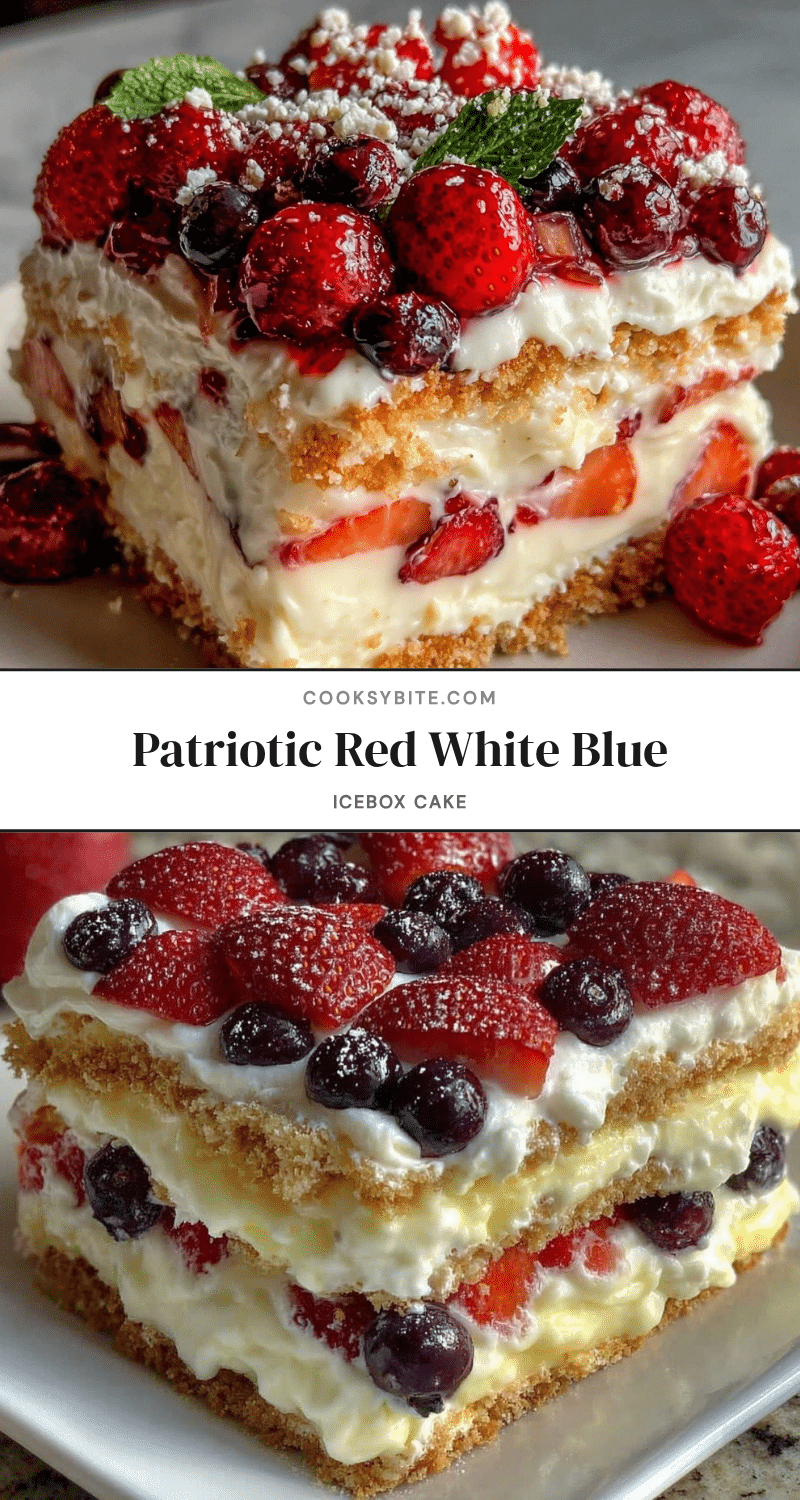 Fresh Red White and Blue Icebox Cake recipe