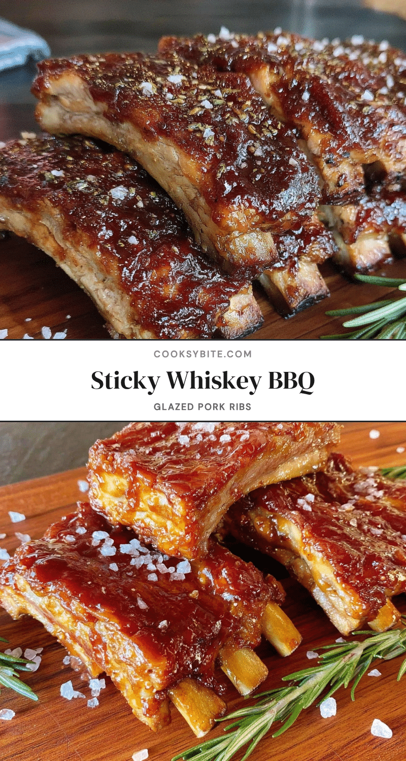 whiskey BBQ glazed pork ribs recipe