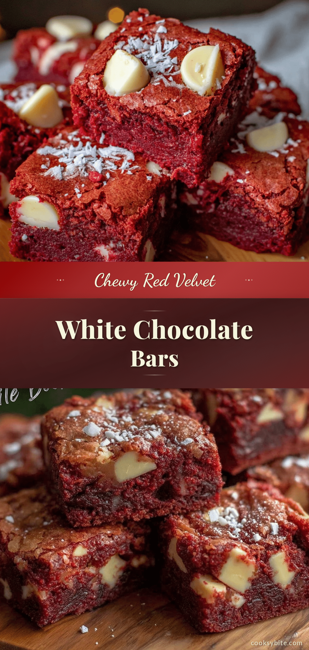 chewy red velvet white chocolate cookie bars recipe