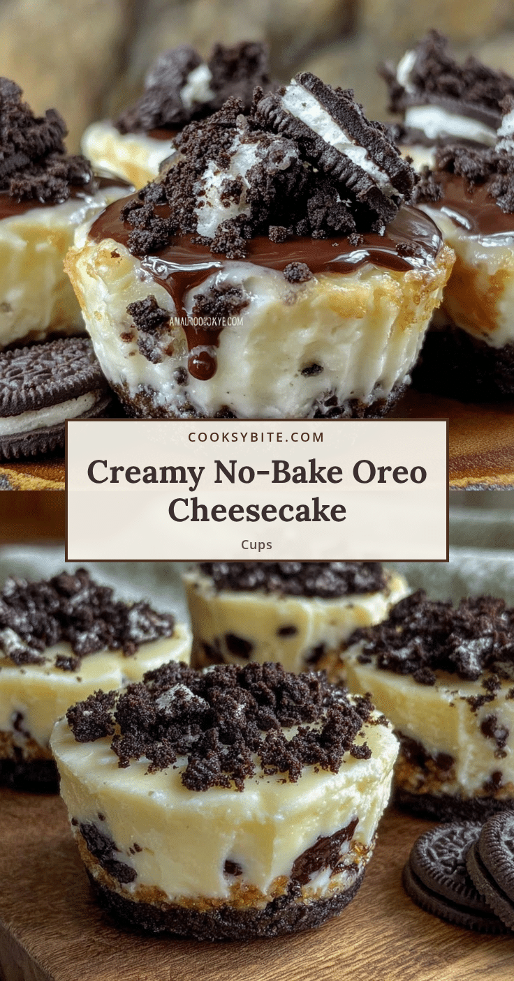 Creamy No-Bake Oreo Cheesecake Cups recipe