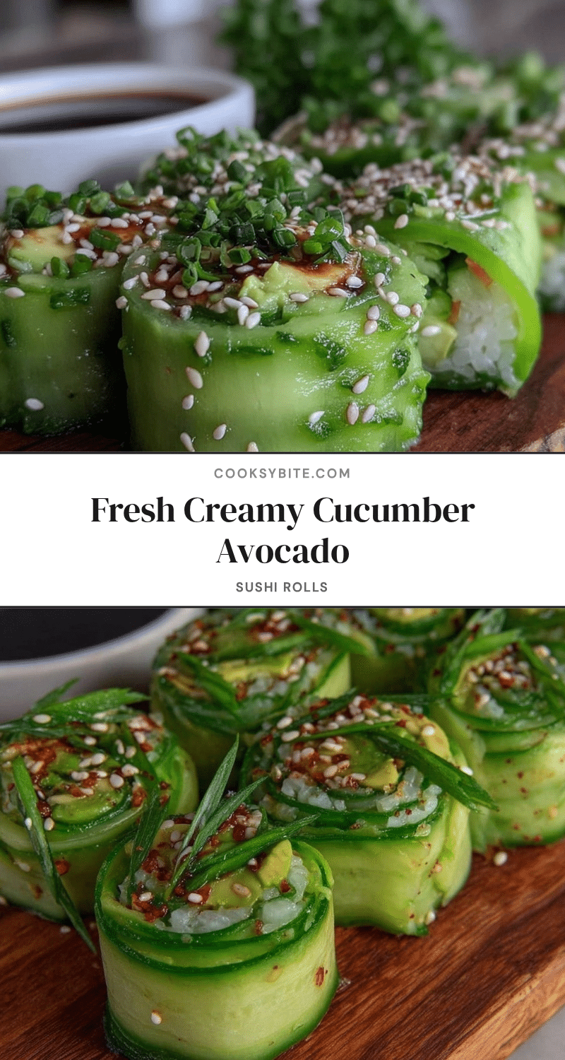 fresh healthy cucumber avocado sushi rolls recipe