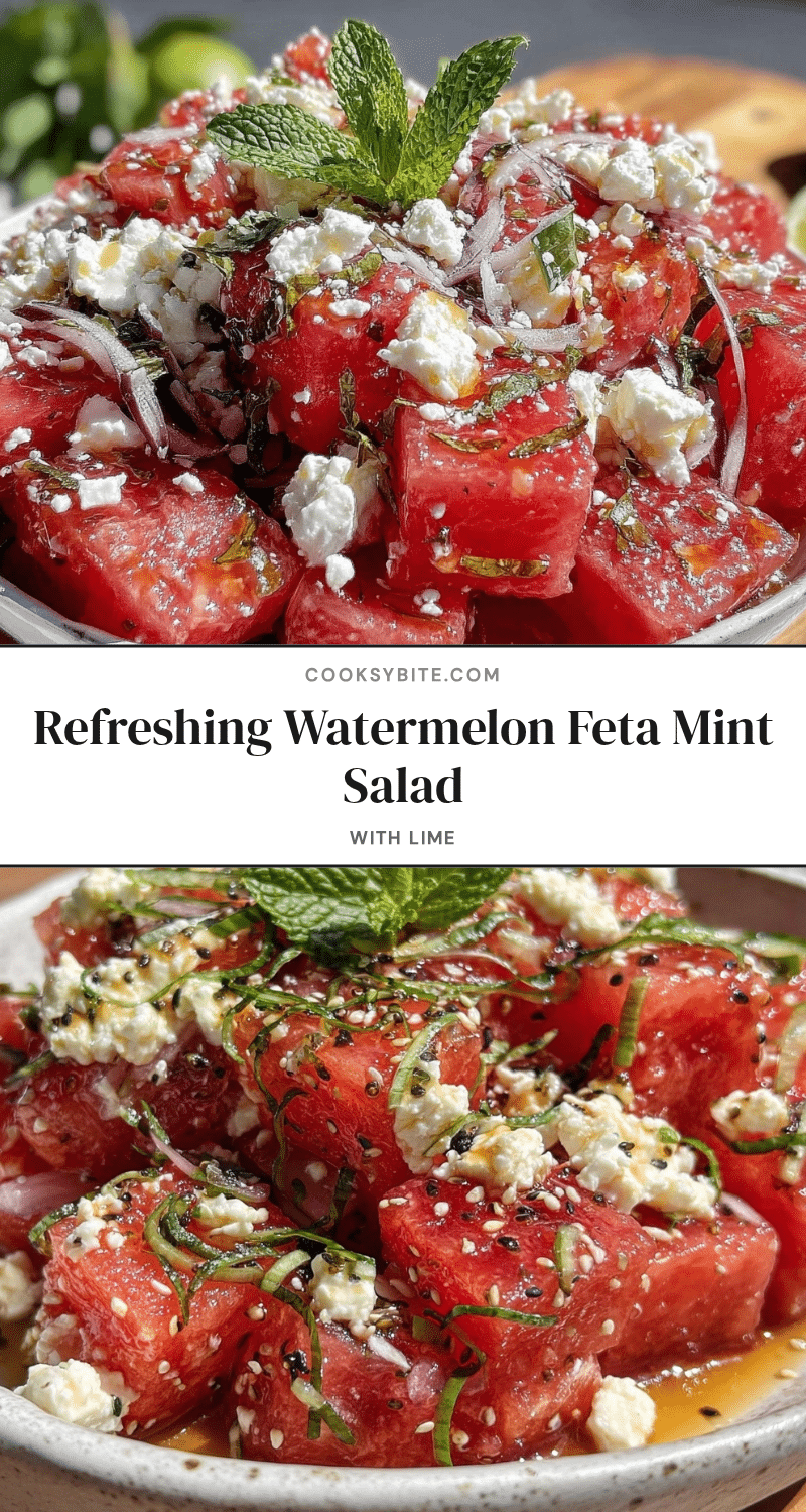 fresh watermelon feta mint salad recipe