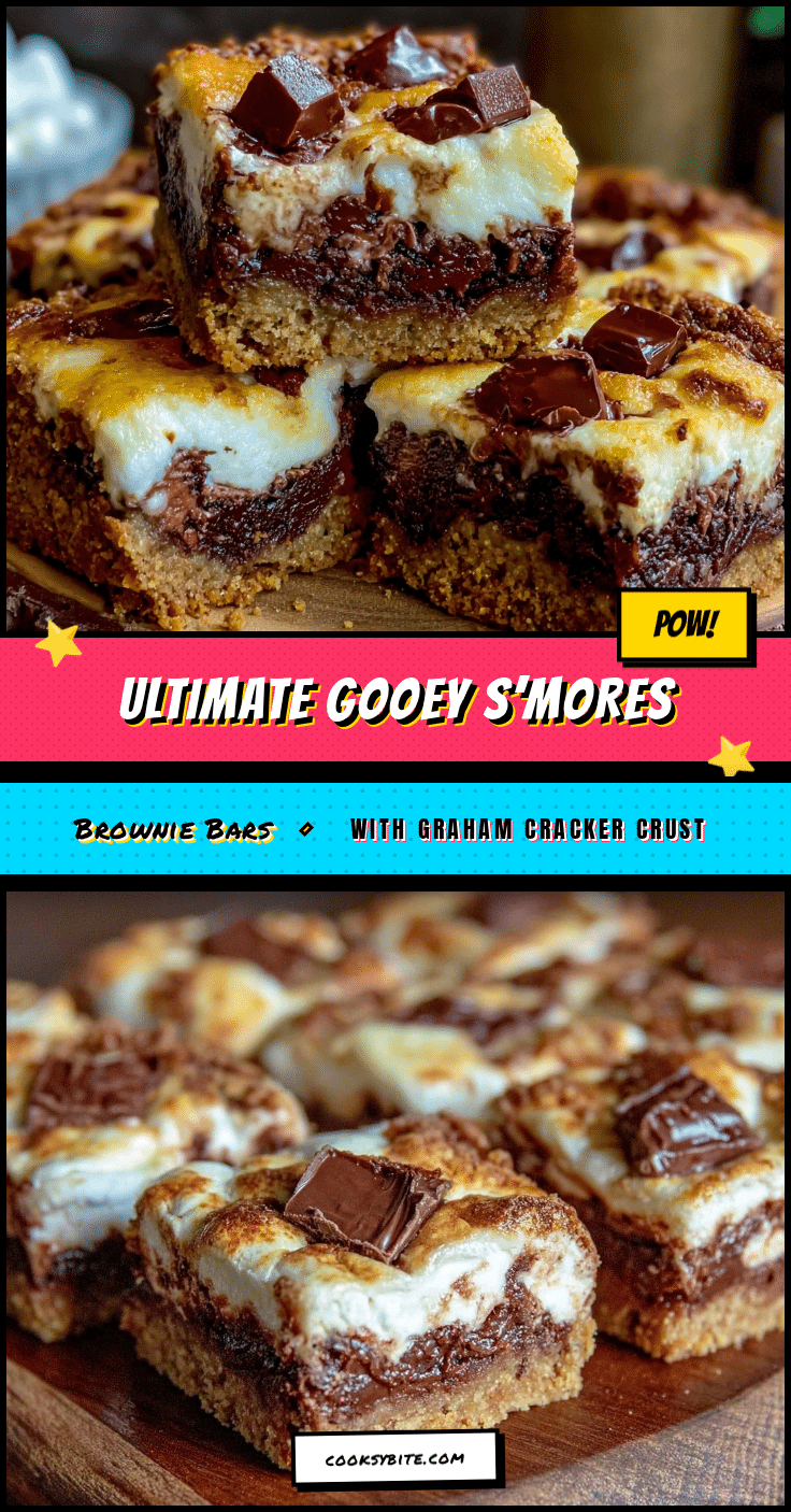 Gooey S’mores Brownie Bars recipe