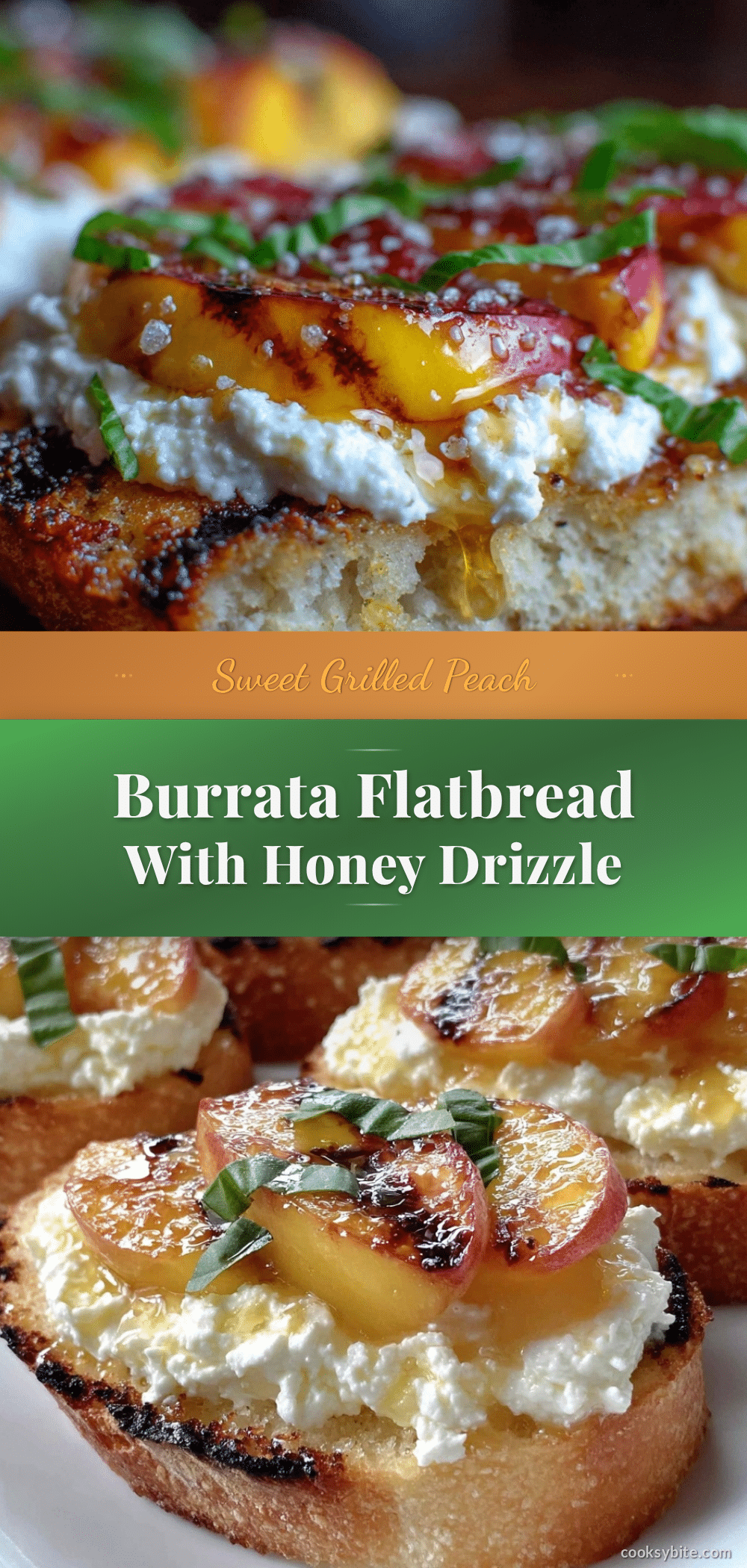 grilled peach and burrata flatbread recipe