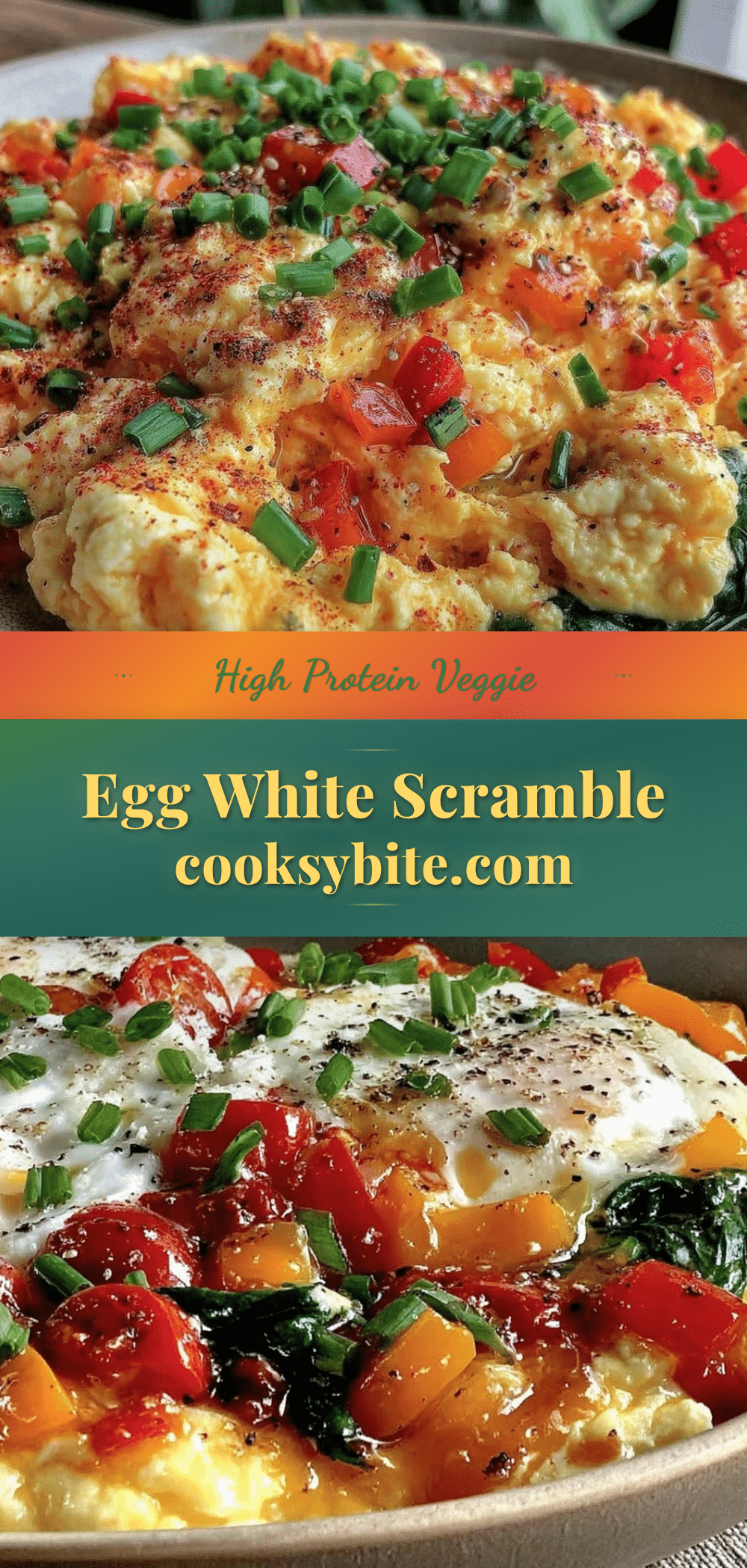 healthy egg white veggie scramble bowl recipe