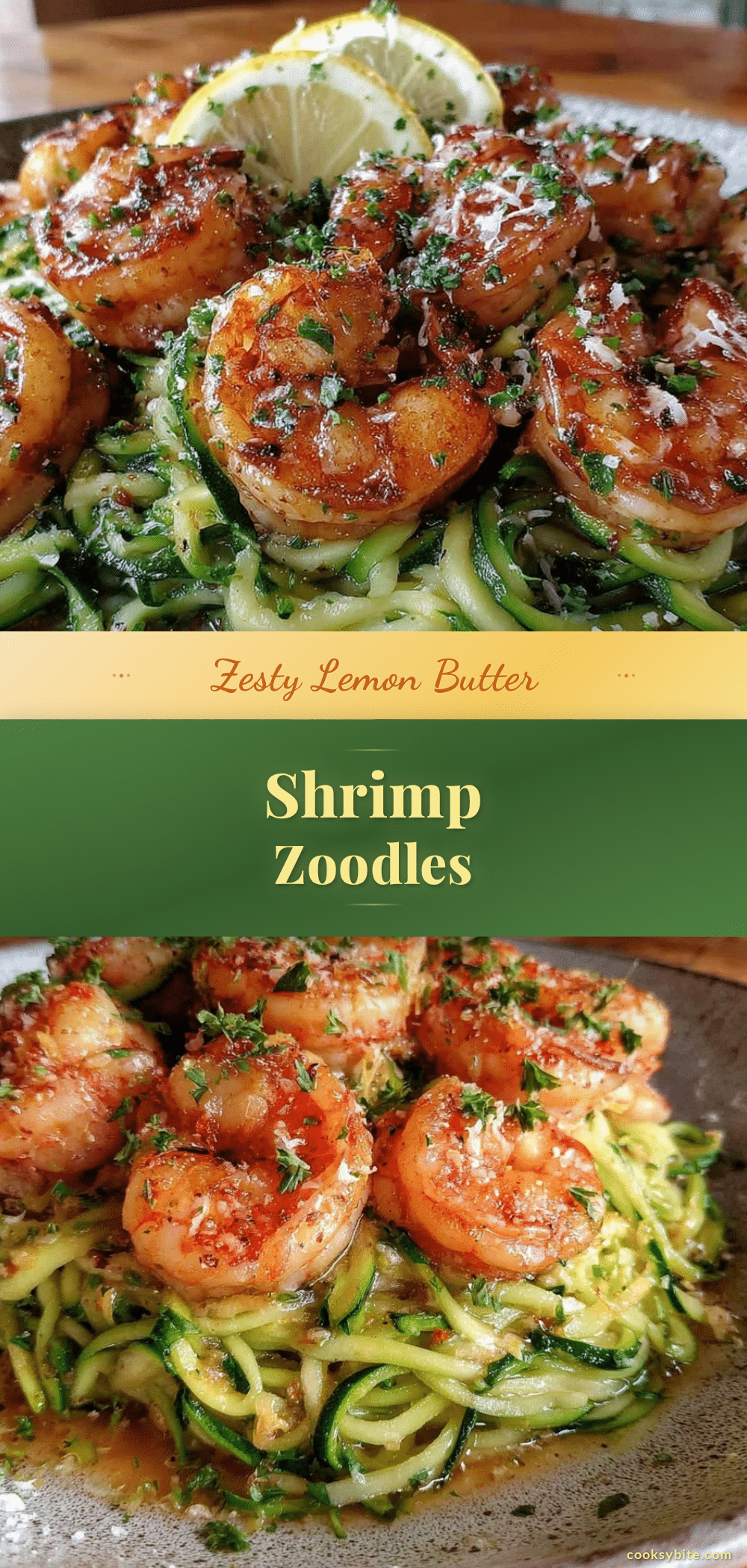 lemon butter zucchini noodles with shrimp recipe