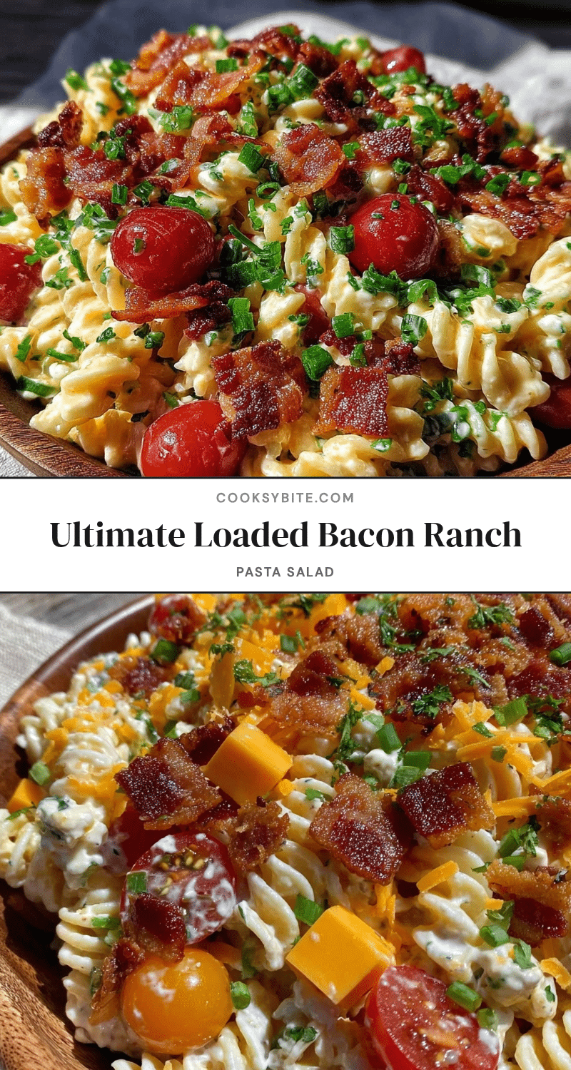 Loaded Bacon Ranch Pasta Salad recipe