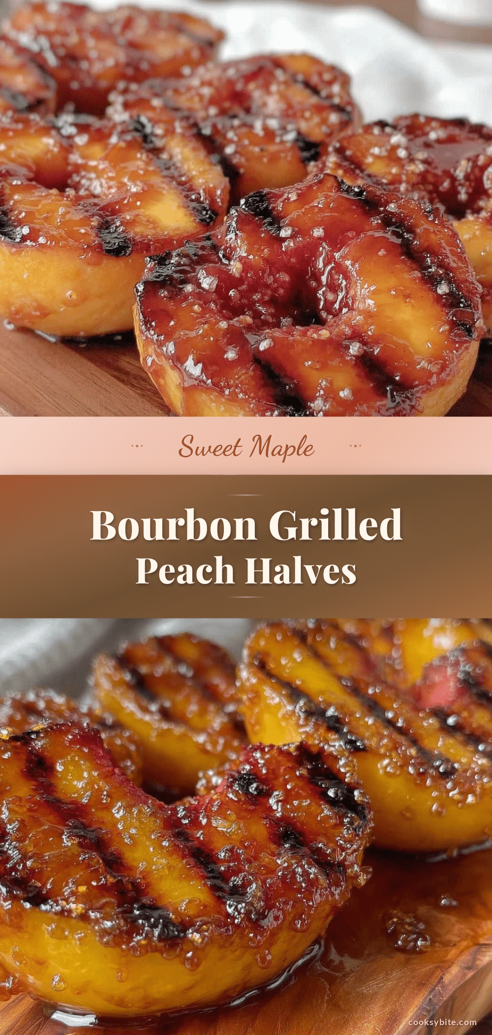 maple bourbon grilled peach halves recipe