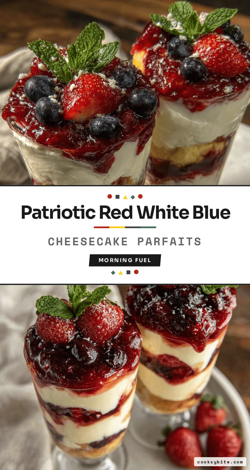 red white and blue cheesecake parfaits recipe