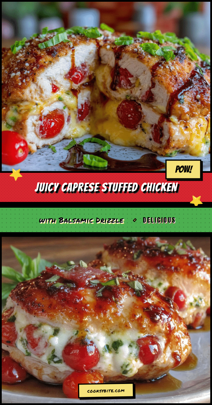 Tender Caprese Stuffed Chicken Breast recipe