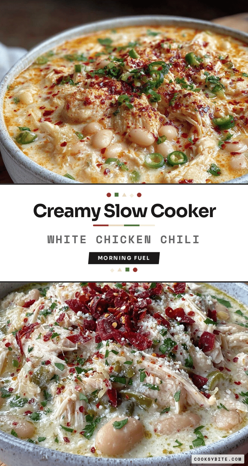 creamy slow cooker white chicken chili recipe