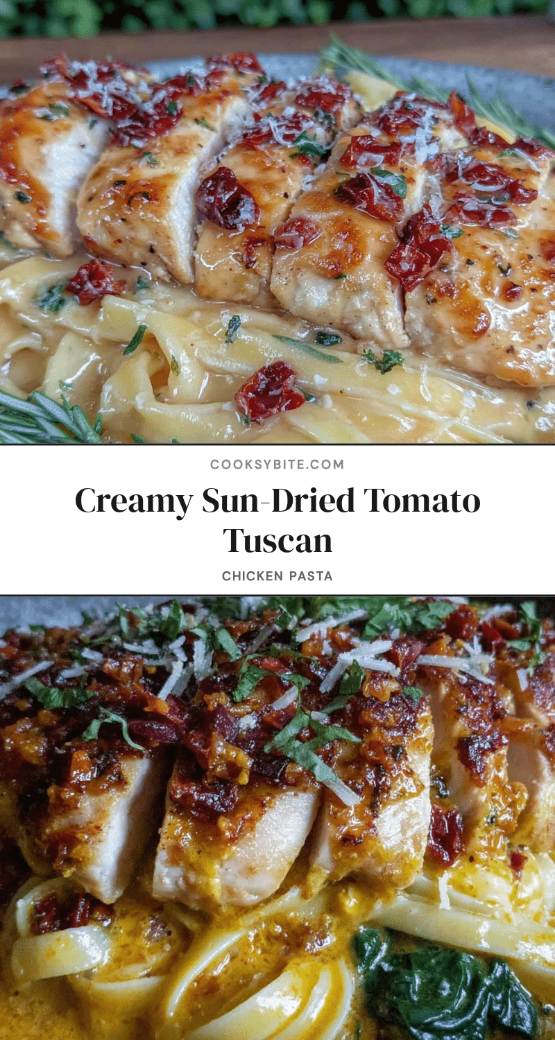 Creamy Sun-Dried Tomato Tuscan Chicken Pasta recipe