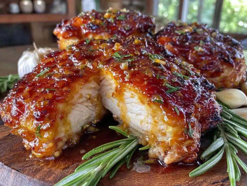 crispy garlic butter chicken thighs - featured image