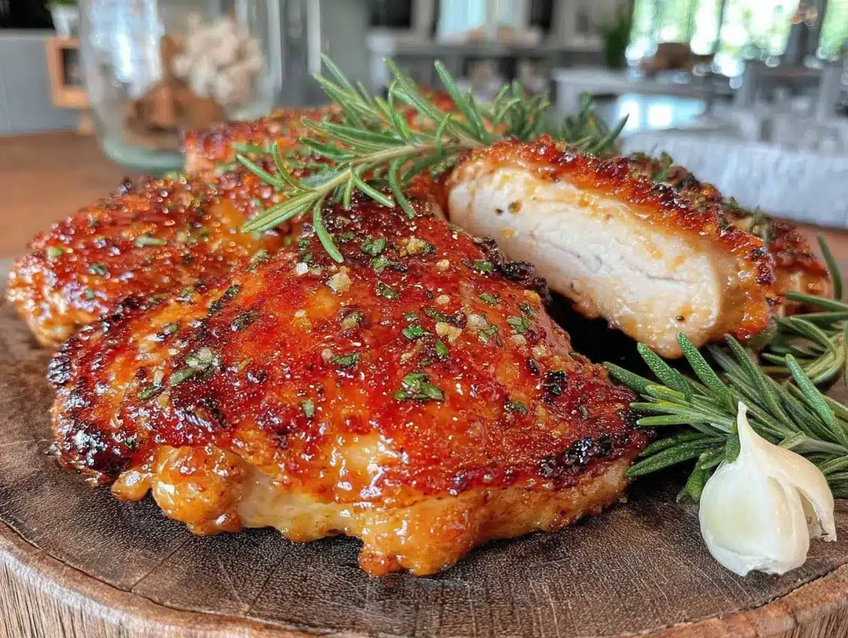 crispy garlic butter chicken thighs preparation steps