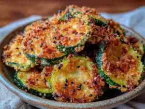 crispy oven-baked zucchini chips - featured image
